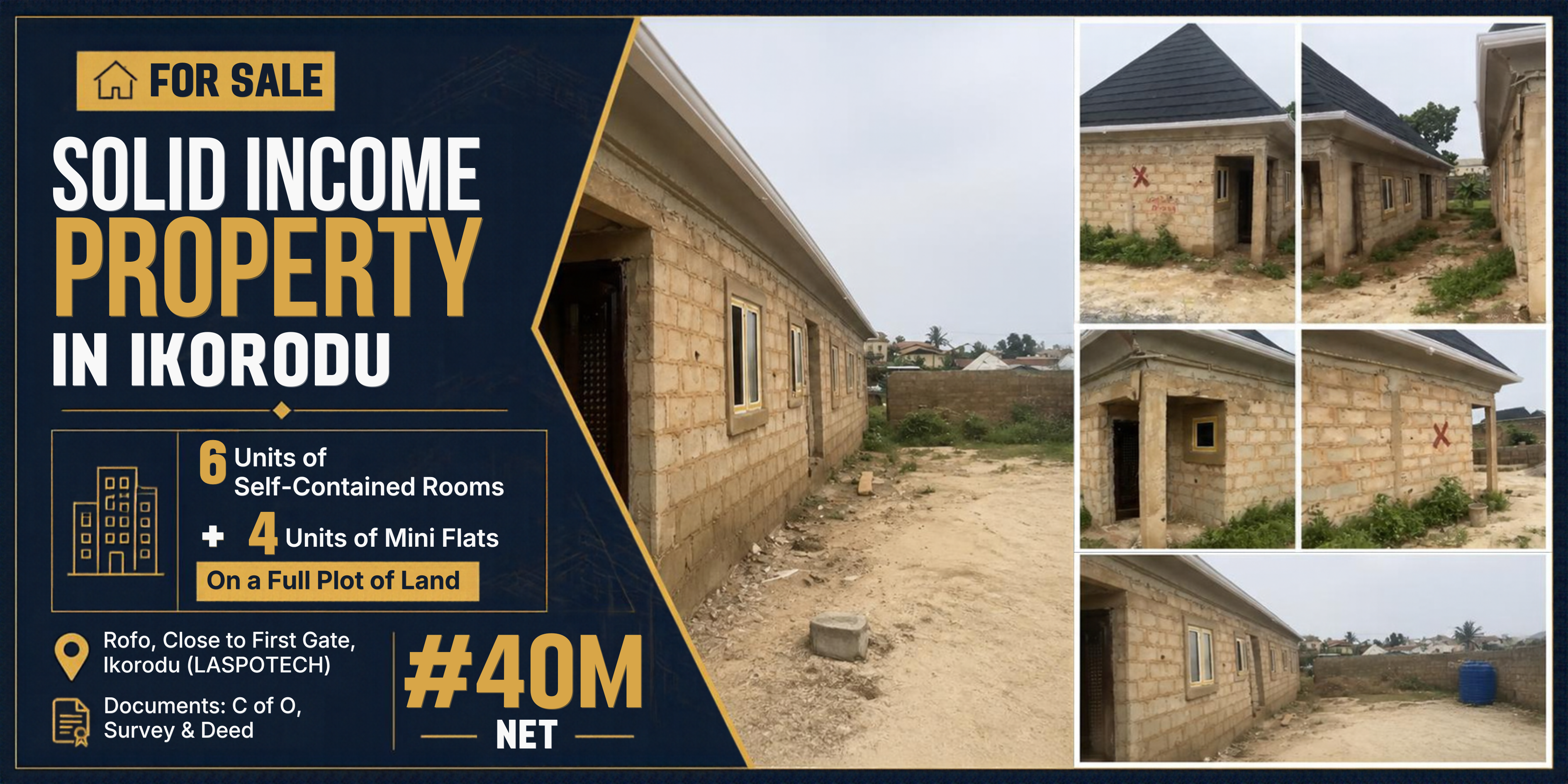 FOR SALE 6 units Of A Roomself Contain 4 units of A Mini Flat on a Full Plot Of Land, photo 2